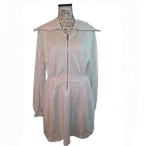 Shoefly women's large  1/2 Zip Gray Midi Dress